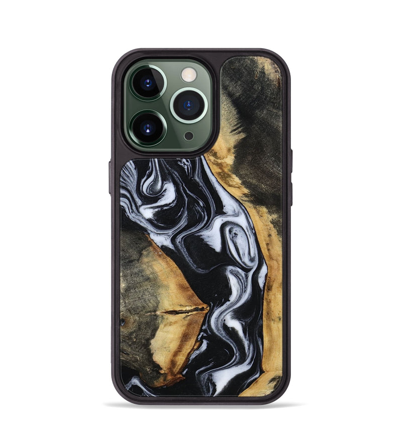 iPhone 13 Pro Wood Phone Case - Hassan (Black & White, 796022)