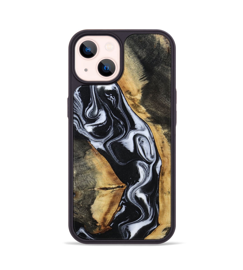 iPhone 14 Wood Phone Case - Hassan (Black & White, 796022)