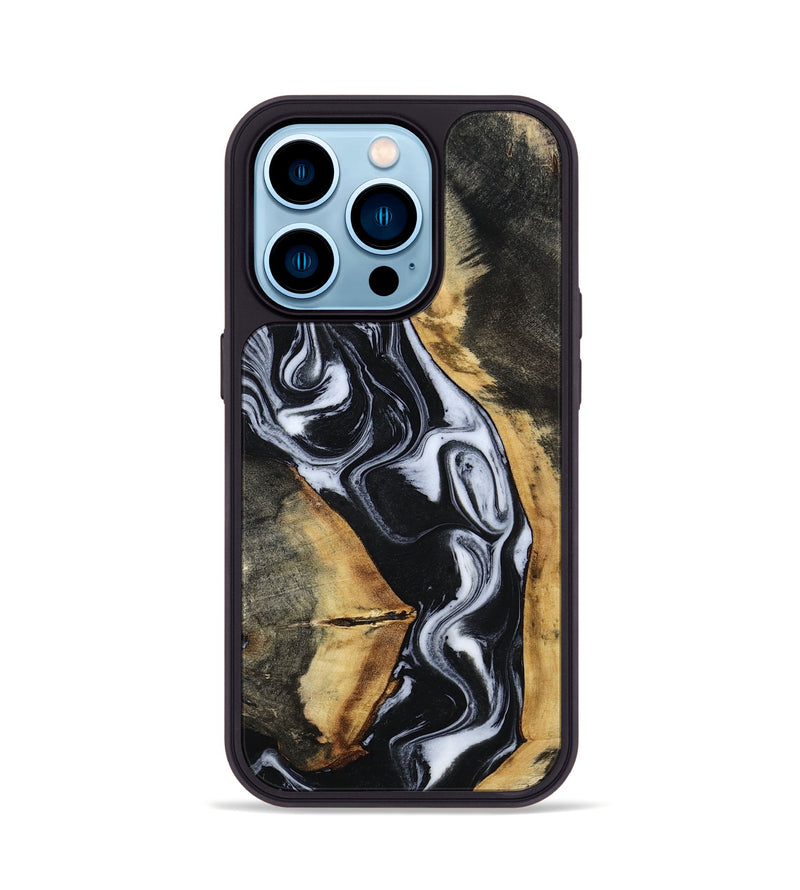 iPhone 14 Pro Wood Phone Case - Hassan (Black & White, 796022)