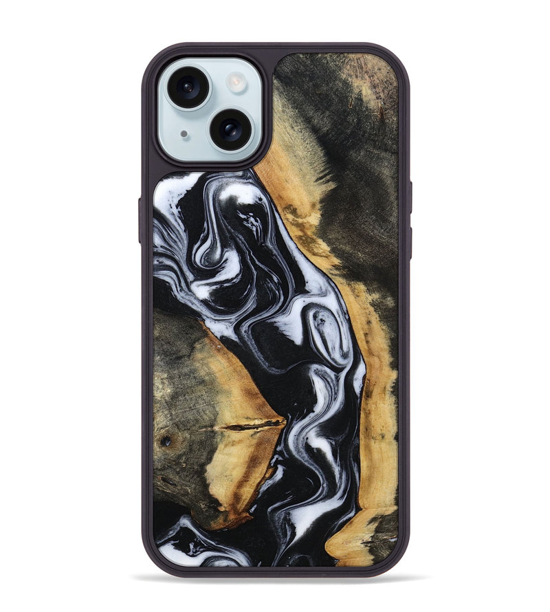 iPhone 15 Plus Wood Phone Case - Hassan (Black & White, 796022)