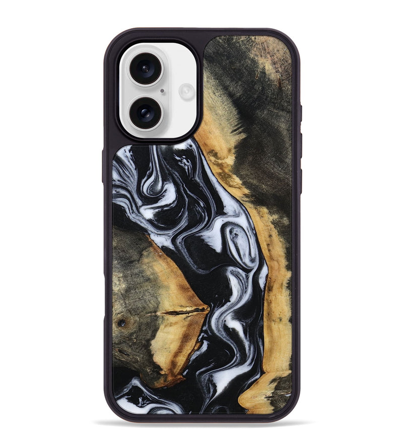 iPhone 16 Plus Wood Phone Case - Hassan (Black & White, 796022)