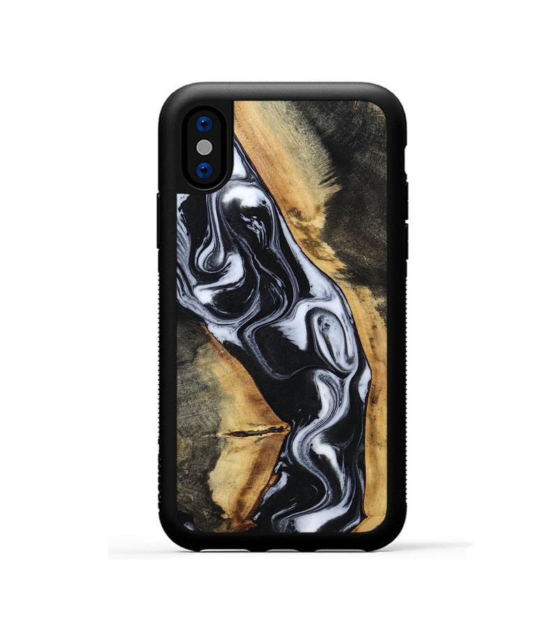 iPhone Xs Wood Phone Case - Hassan (Black & White, 796022)