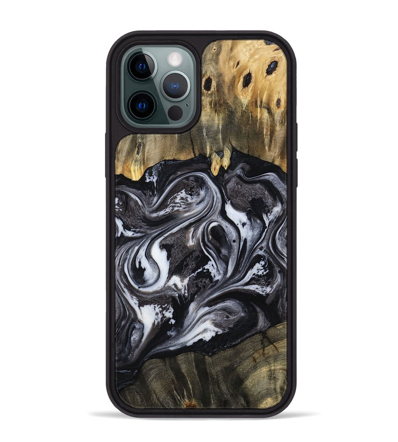 iPhone 12 Pro Max Wood Phone Case - Mylee (Black & White, 796023)