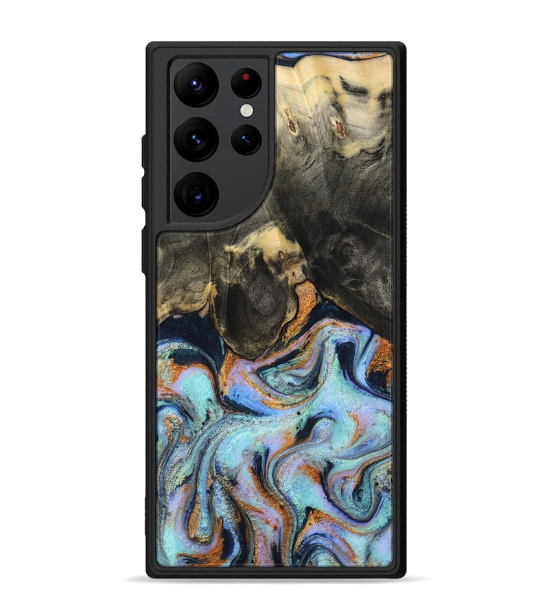 Galaxy S22 Ultra Wood Phone Case - Stan (Teal & Gold, 796031)