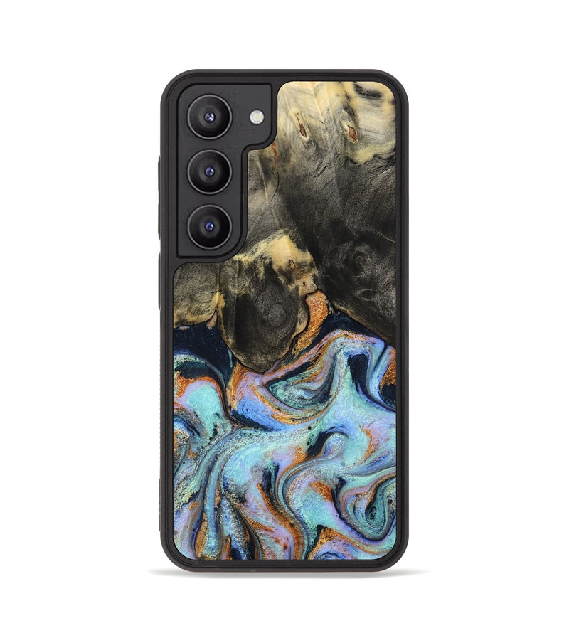 Galaxy S23 Wood Phone Case - Stan (Teal & Gold, 796031)