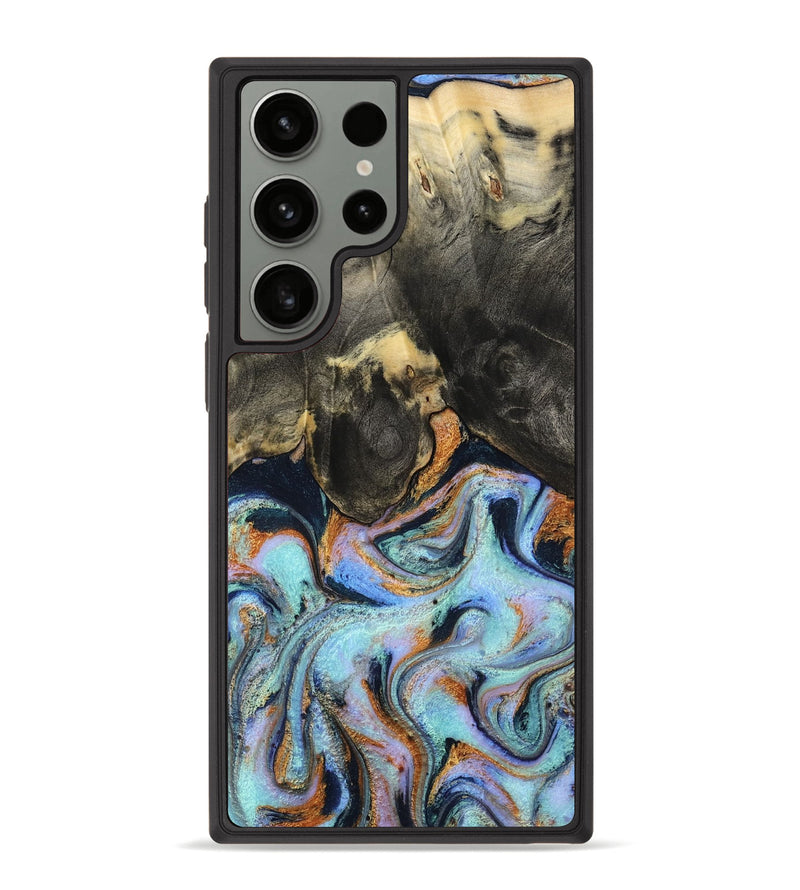 Galaxy S23 Ultra Wood Phone Case - Stan (Teal & Gold, 796031)