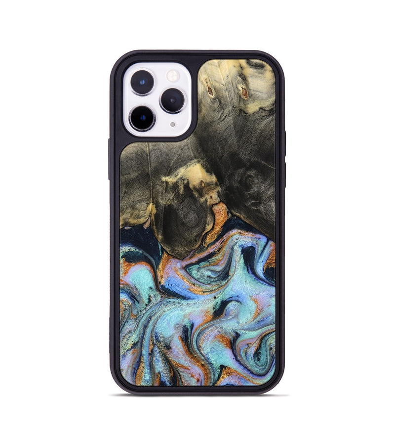 iPhone 11 Pro Wood Phone Case - Stan (Teal & Gold, 796031)