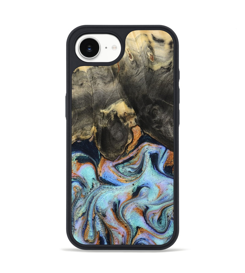 iPhone 16e Wood Phone Case - Stan (Teal & Gold, 796031)