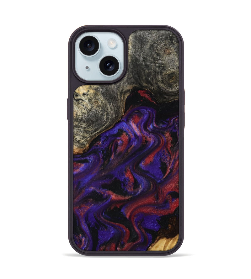 iPhone 15 Wood Phone Case - Yehuda (Purple, 796107)