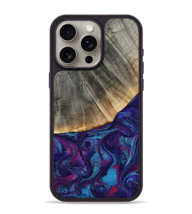 iPhone 15 Pro Max Wood Phone Case - Korey (Purple, 796109)
