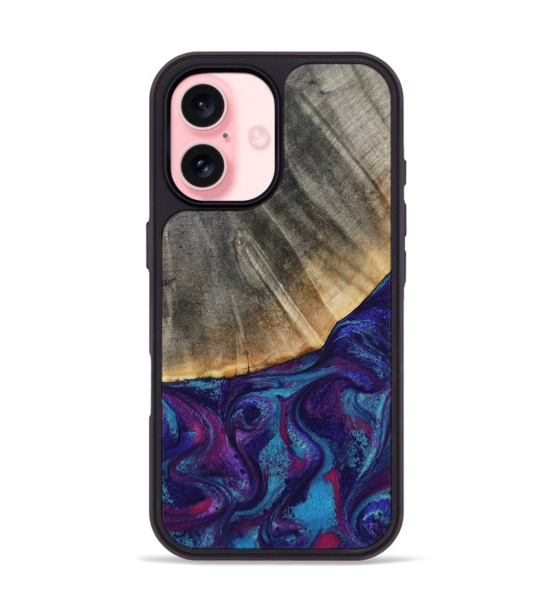 iPhone 16 Wood Phone Case - Korey (Purple, 796109)