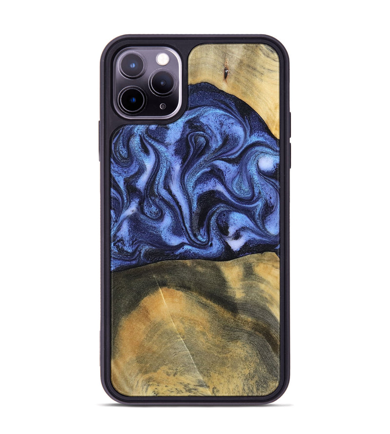 iPhone 11 Pro Max Wood Phone Case - Izaiah (Blue, 796124)
