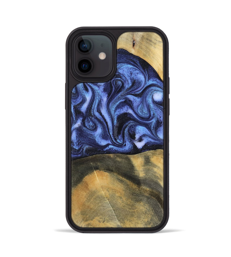 iPhone 12 Wood Phone Case - Izaiah (Blue, 796124)