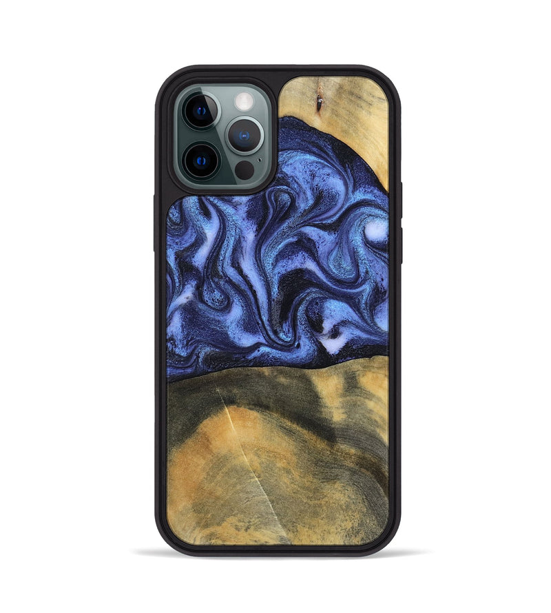 iPhone 12 Pro Wood Phone Case - Izaiah (Blue, 796124)