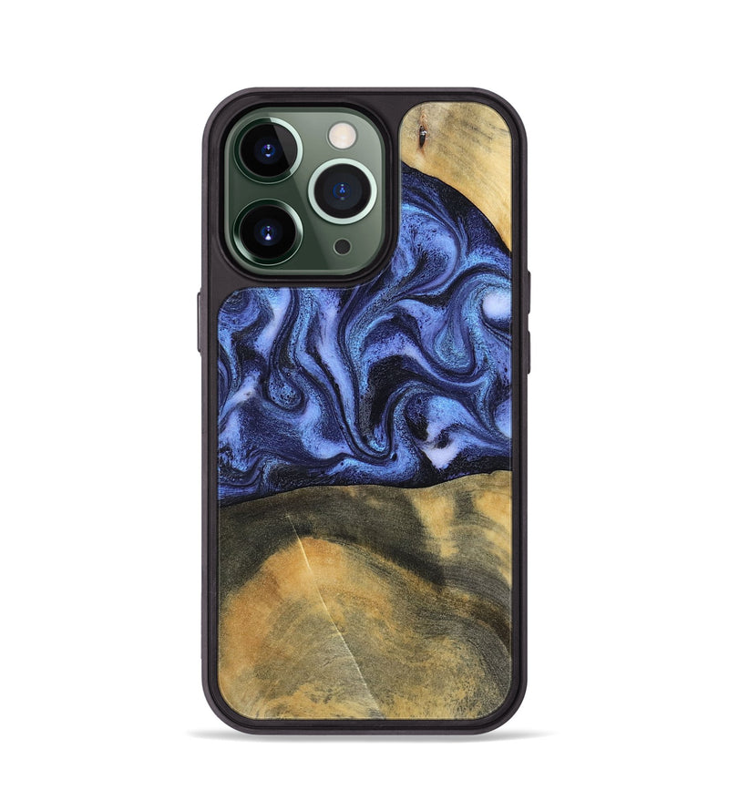 iPhone 13 Pro Wood Phone Case - Izaiah (Blue, 796124)