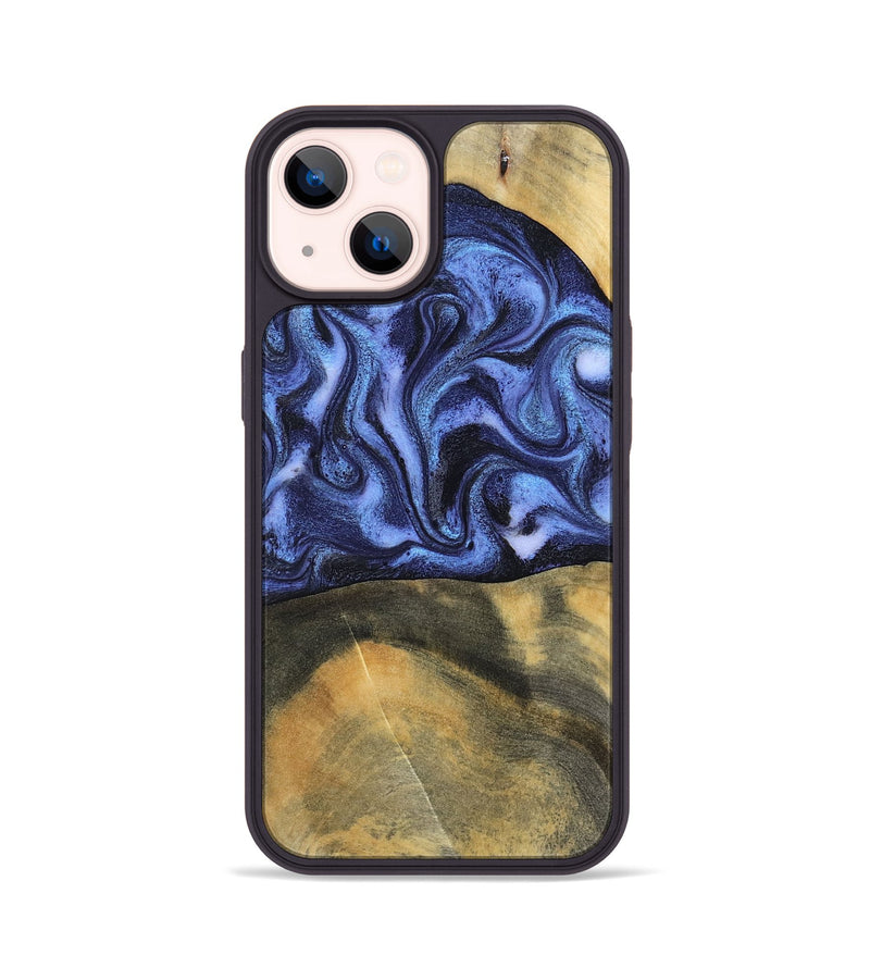 iPhone 14 Wood Phone Case - Izaiah (Blue, 796124)