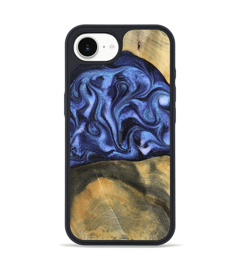 iPhone 16e Wood Phone Case - Izaiah (Blue, 796124)