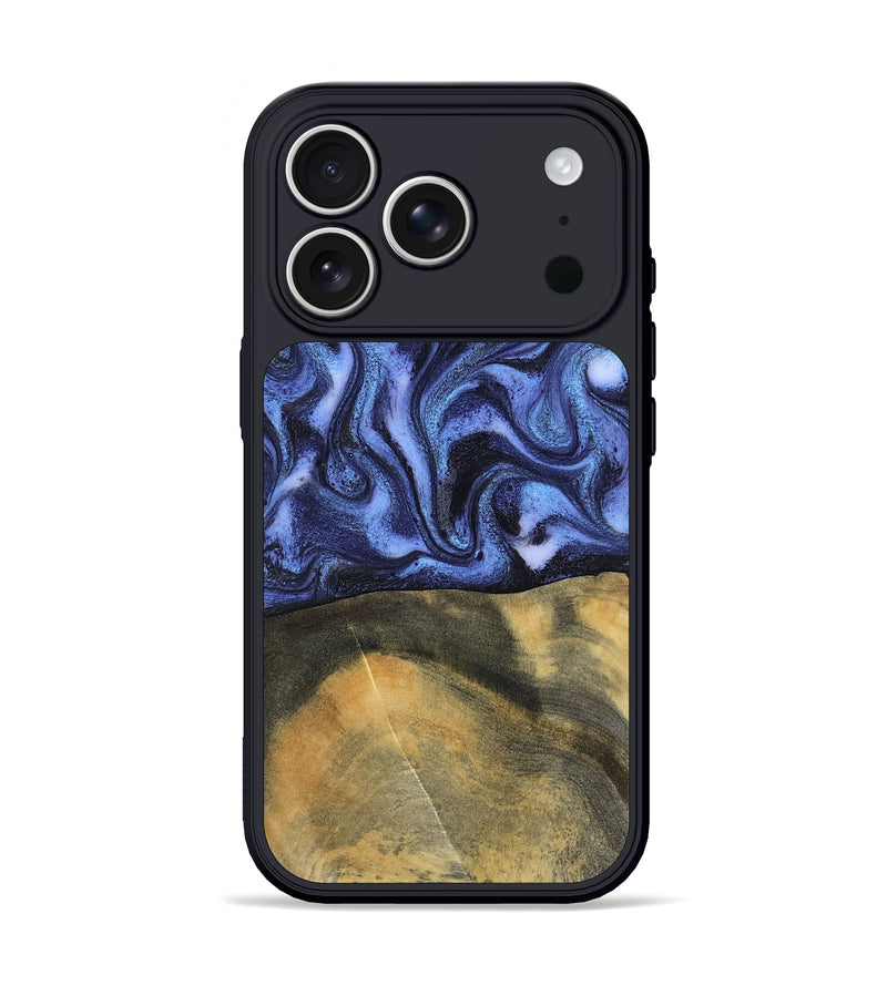 iPhone 17 Pro Wood Phone Case - Izaiah (Blue, 796124)