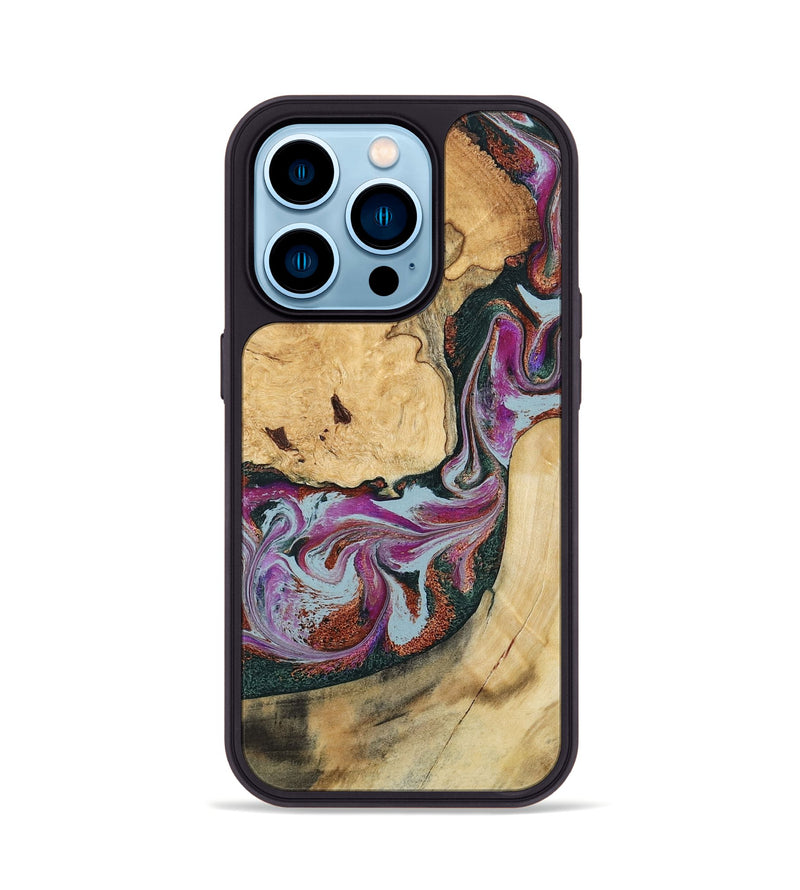 iPhone 14 Pro Wood Phone Case - Tyra (Green, 796132)