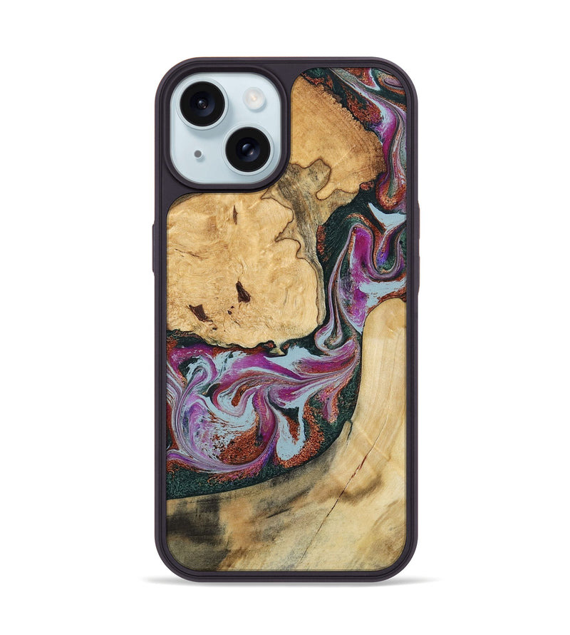 iPhone 15 Wood Phone Case - Tyra (Green, 796132)