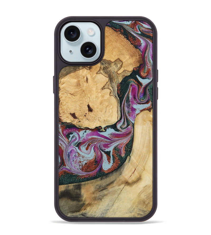 iPhone 15 Plus Wood Phone Case - Tyra (Green, 796132)