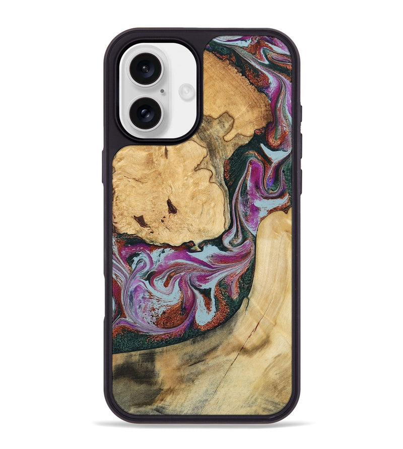 iPhone 16 Plus Wood Phone Case - Tyra (Green, 796132)