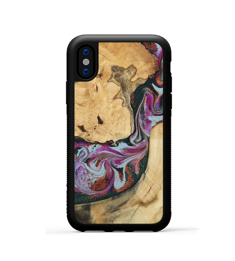 iPhone Xs Wood Phone Case - Tyra (Green, 796132)