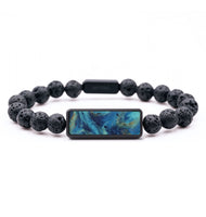Lava Bead ResinArt Bracelet - Frankie (Teal & Gold, 796246)