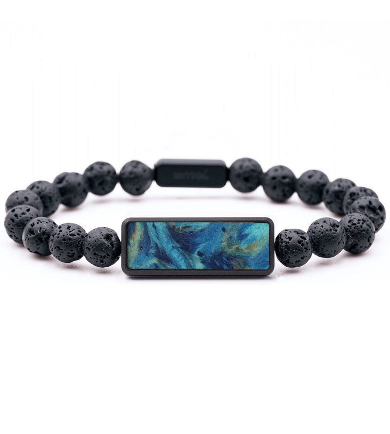Lava Bead ResinArt Bracelet - Frankie (Teal & Gold, 796246)