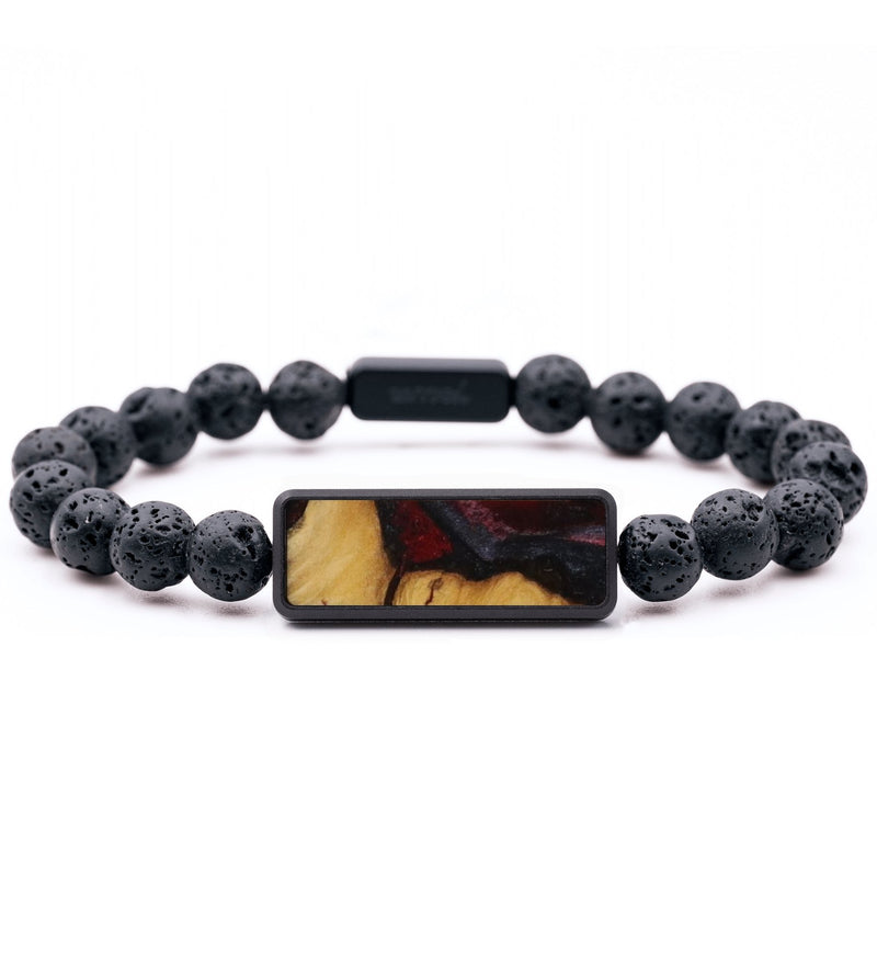 Lava Bead Wood Bracelet - Caitlin (Red, 796320)