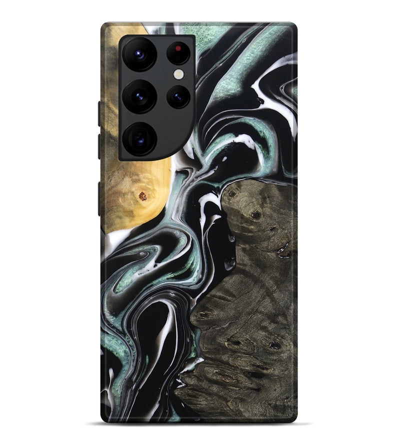 Galaxy S22 Ultra Wood Live Edge Phone Case - Jeramie (Black & White, 796380)