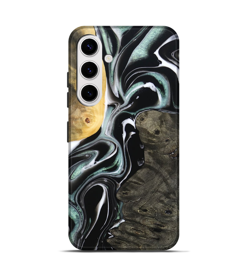Galaxy S25 Wood Live Edge Phone Case - Jeramie (Black & White, 796380)