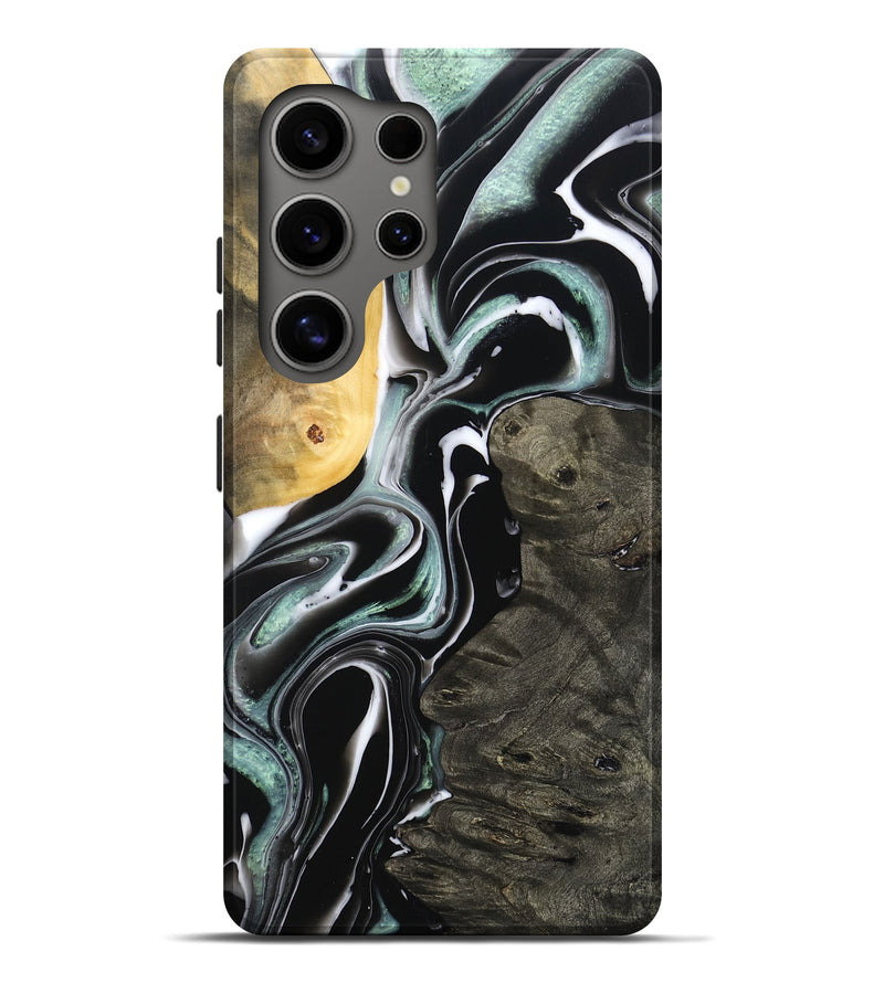 Galaxy S25 Ultra Wood Live Edge Phone Case - Jeramie (Black & White, 796380)