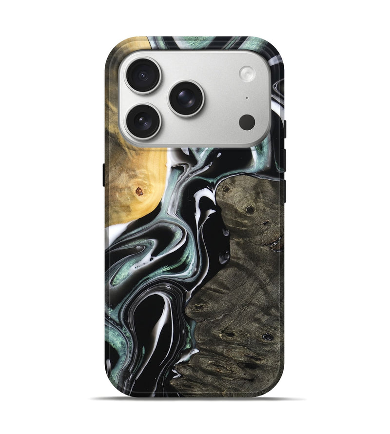 iPhone 17 Pro Wood Live Edge Phone Case - Jeramie (Black & White, 796380)