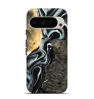 Pixel 9 Pro Wood Live Edge Phone Case - Jeramie (Black & White, 796380)