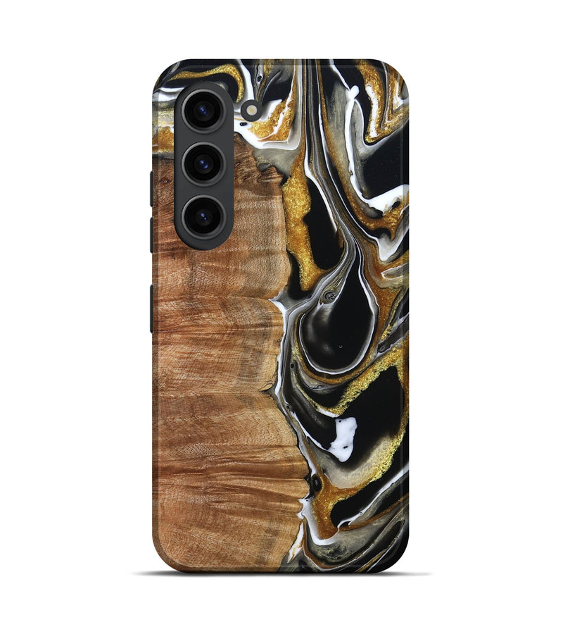 Galaxy S23 Wood Live Edge Phone Case - Morris (Black & White, 796383)