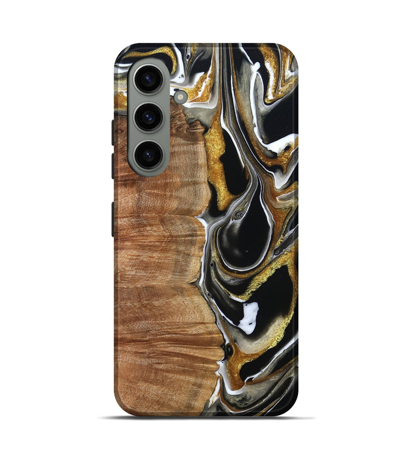 Galaxy S24 Wood Live Edge Phone Case - Morris (Black & White, 796383)