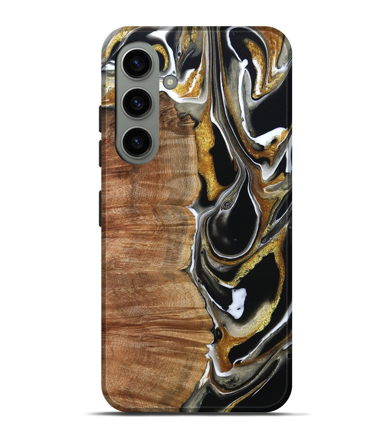Galaxy S24 Plus Wood Live Edge Phone Case - Morris (Black & White, 796383)