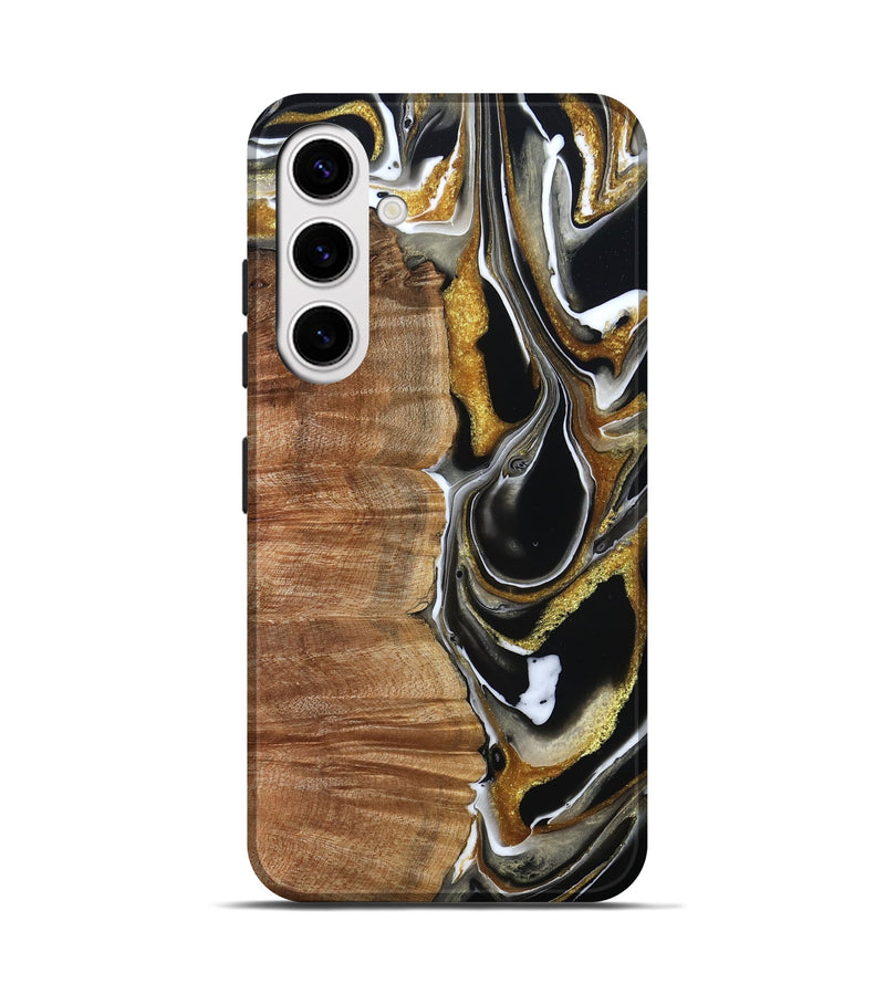 Galaxy S25 Wood Live Edge Phone Case - Morris (Black & White, 796383)
