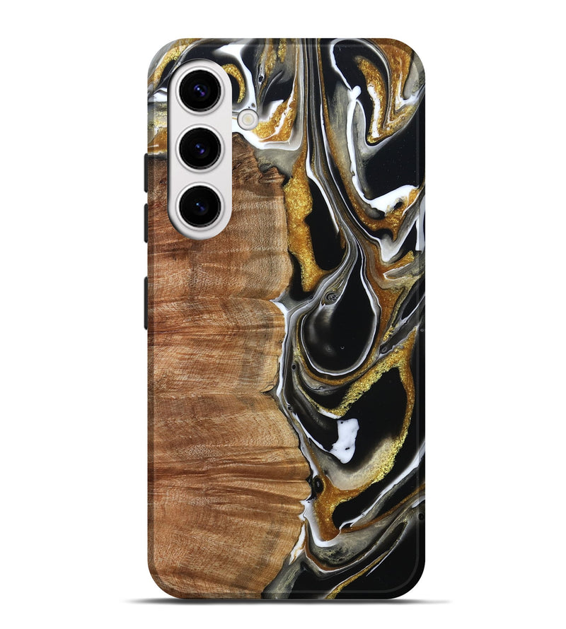 Galaxy S25 Plus Wood Live Edge Phone Case - Morris (Black & White, 796383)
