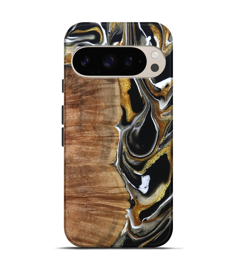 Pixel 10 Pro Wood Live Edge Phone Case - Morris (Black & White, 796383)