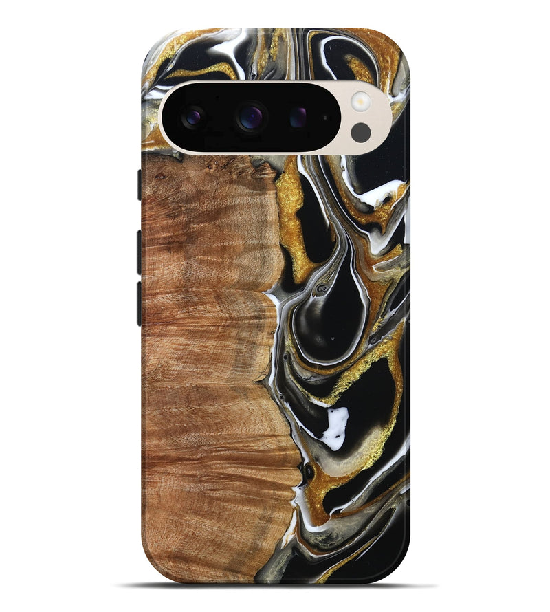 Pixel 10 Pro XL Wood Live Edge Phone Case - Morris (Black & White, 796383)