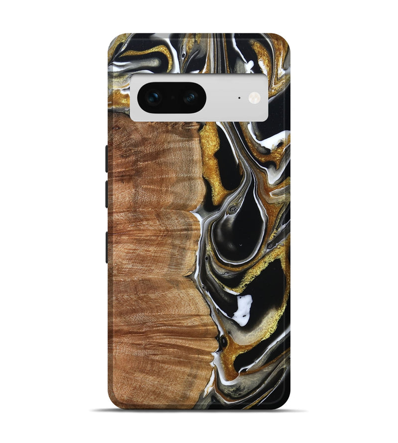 Pixel 7 Wood Live Edge Phone Case - Morris (Black & White, 796383)