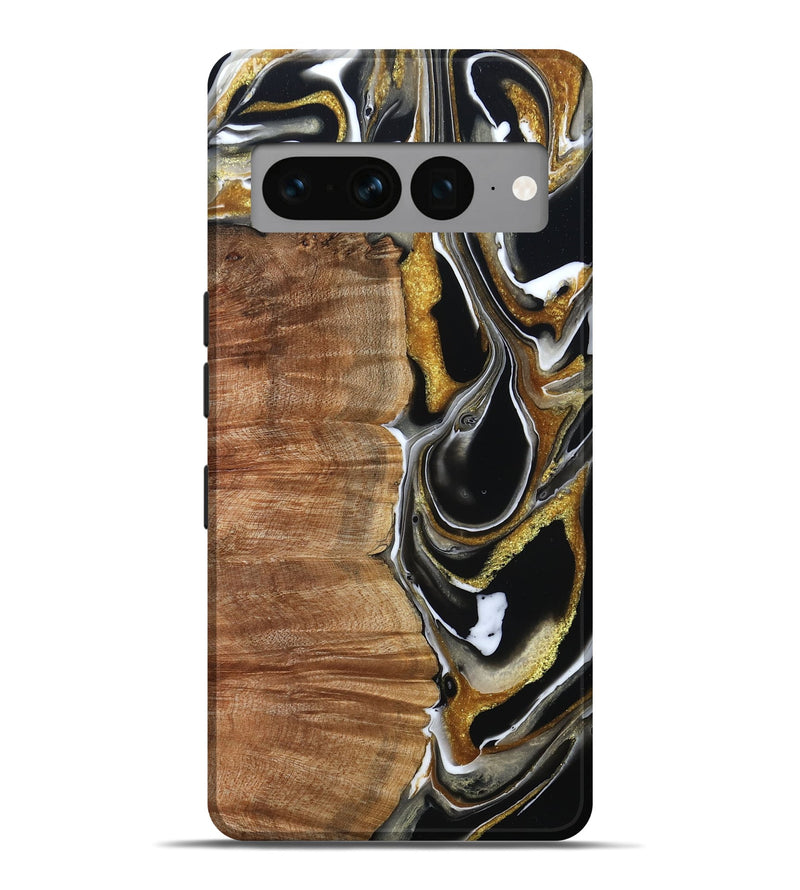 Pixel 7 Pro Wood Live Edge Phone Case - Morris (Black & White, 796383)