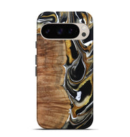 Pixel 9 Pro Wood Live Edge Phone Case - Morris (Black & White, 796383)