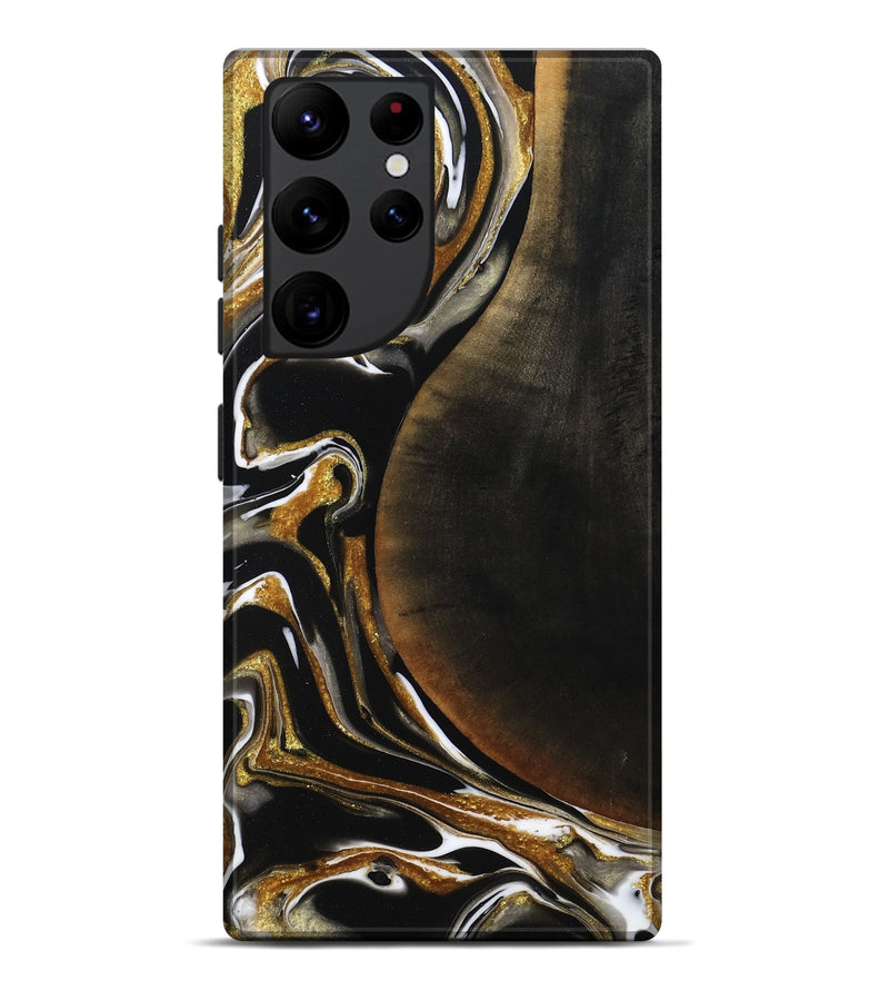 Galaxy S22 Ultra Wood Live Edge Phone Case - Dangelo (Black & White, 796384)