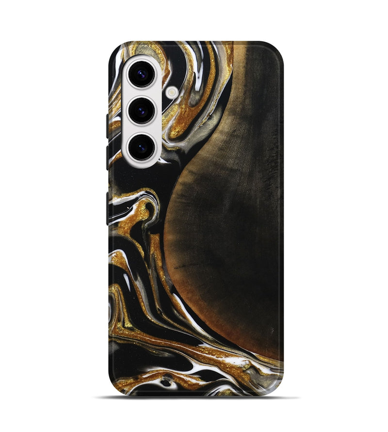 Galaxy S25 Wood Live Edge Phone Case - Dangelo (Black & White, 796384)