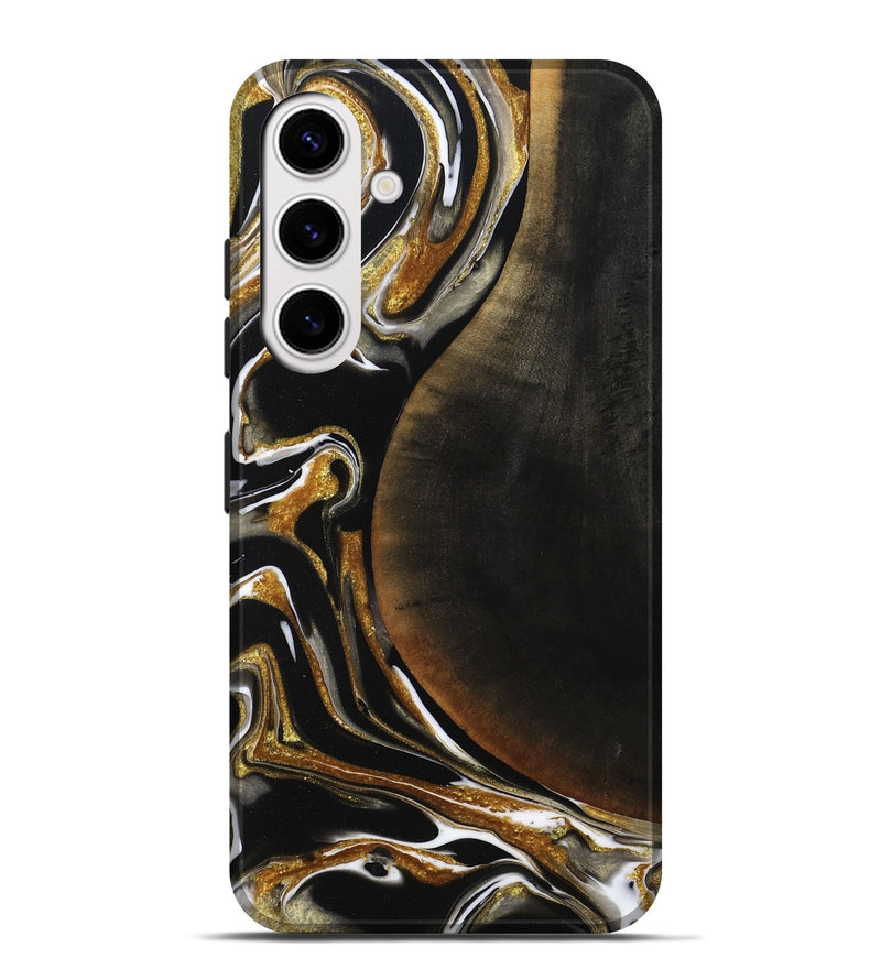 Galaxy S25 Plus Wood Live Edge Phone Case - Dangelo (Black & White, 796384)