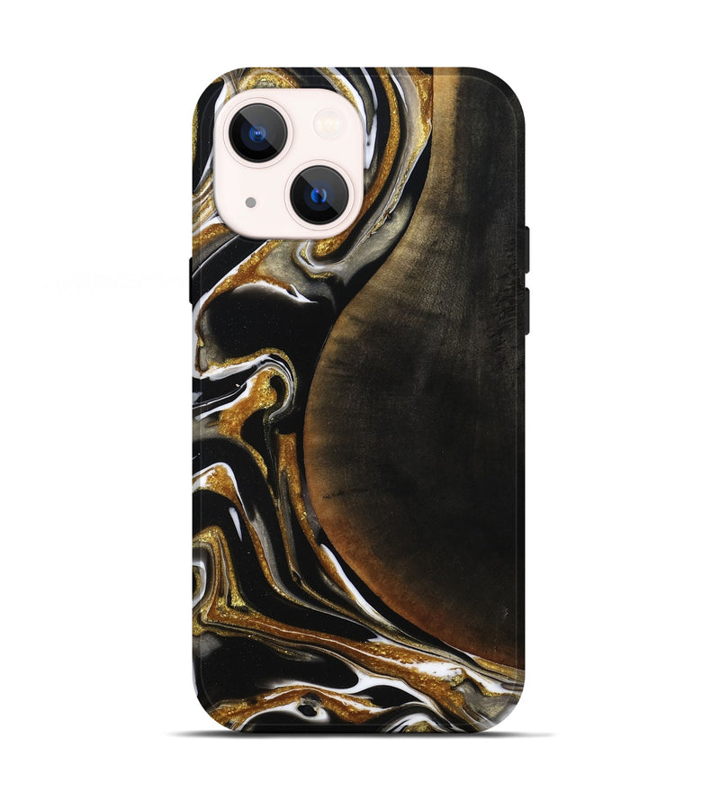 iPhone 13 Wood Live Edge Phone Case - Dangelo (Black & White, 796384)