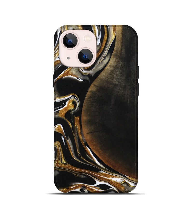 iPhone 13 mini Wood Live Edge Phone Case - Dangelo (Black & White, 796384)